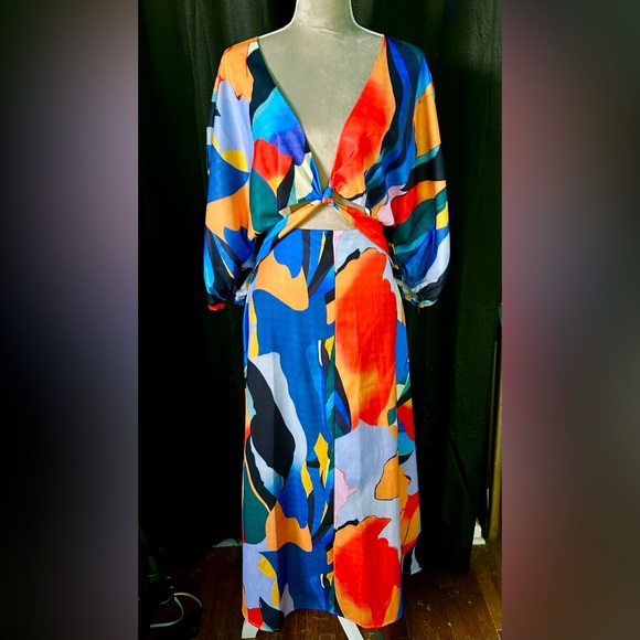 Dresses & Skirts - Bohemian The Label Artsy Multi-Colored Boho “Harmony” Midi Dress, Size S